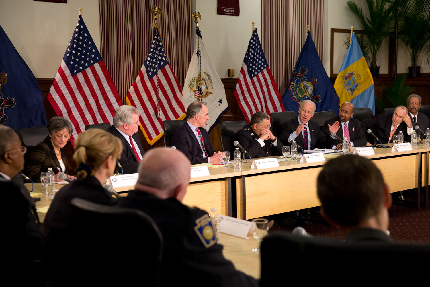 Vice President Joe Biden holds a roundtable with law enforcement officials