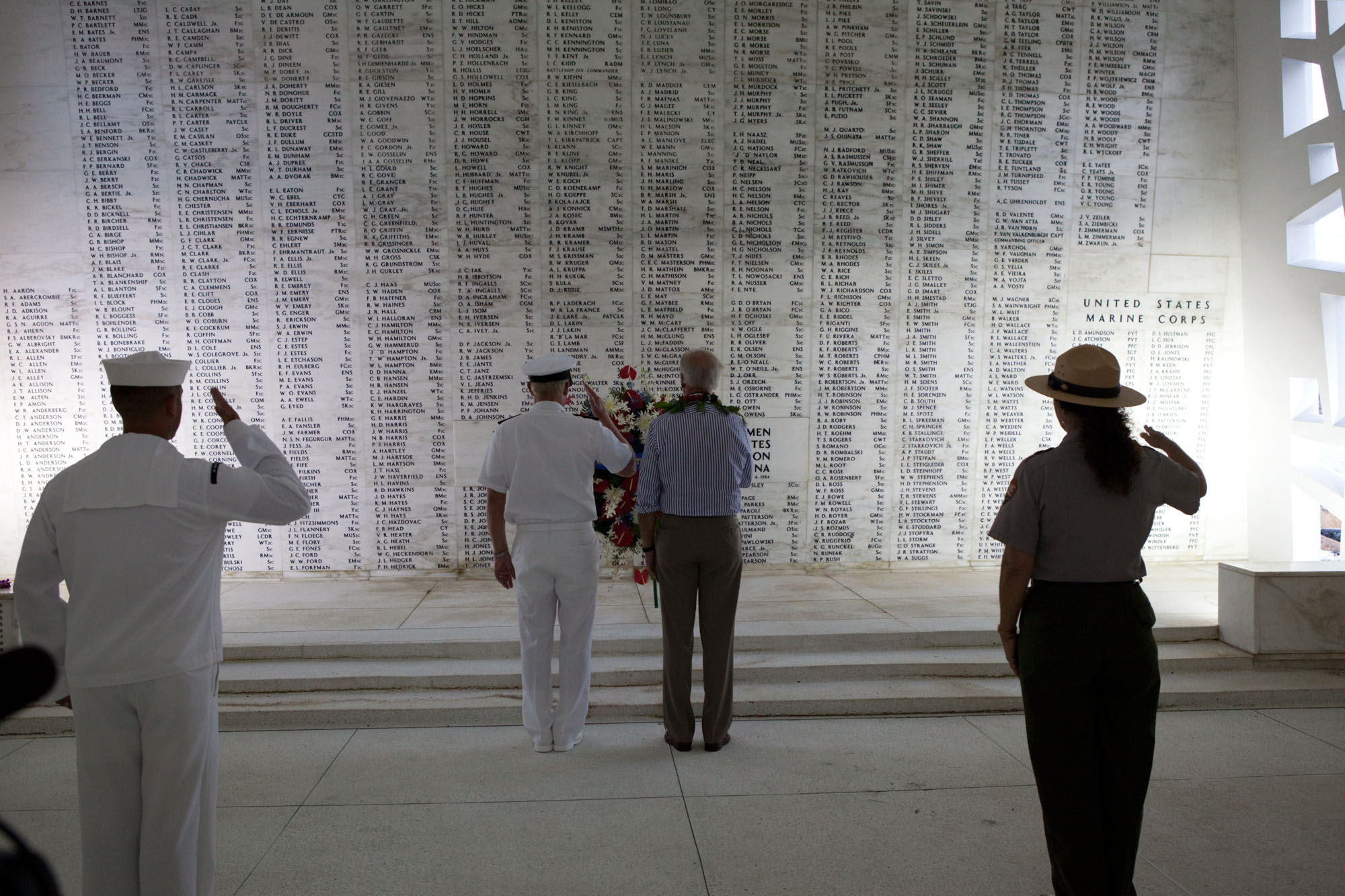 Vice President Joe Biden pays his respects at the USS Arizona Memorial