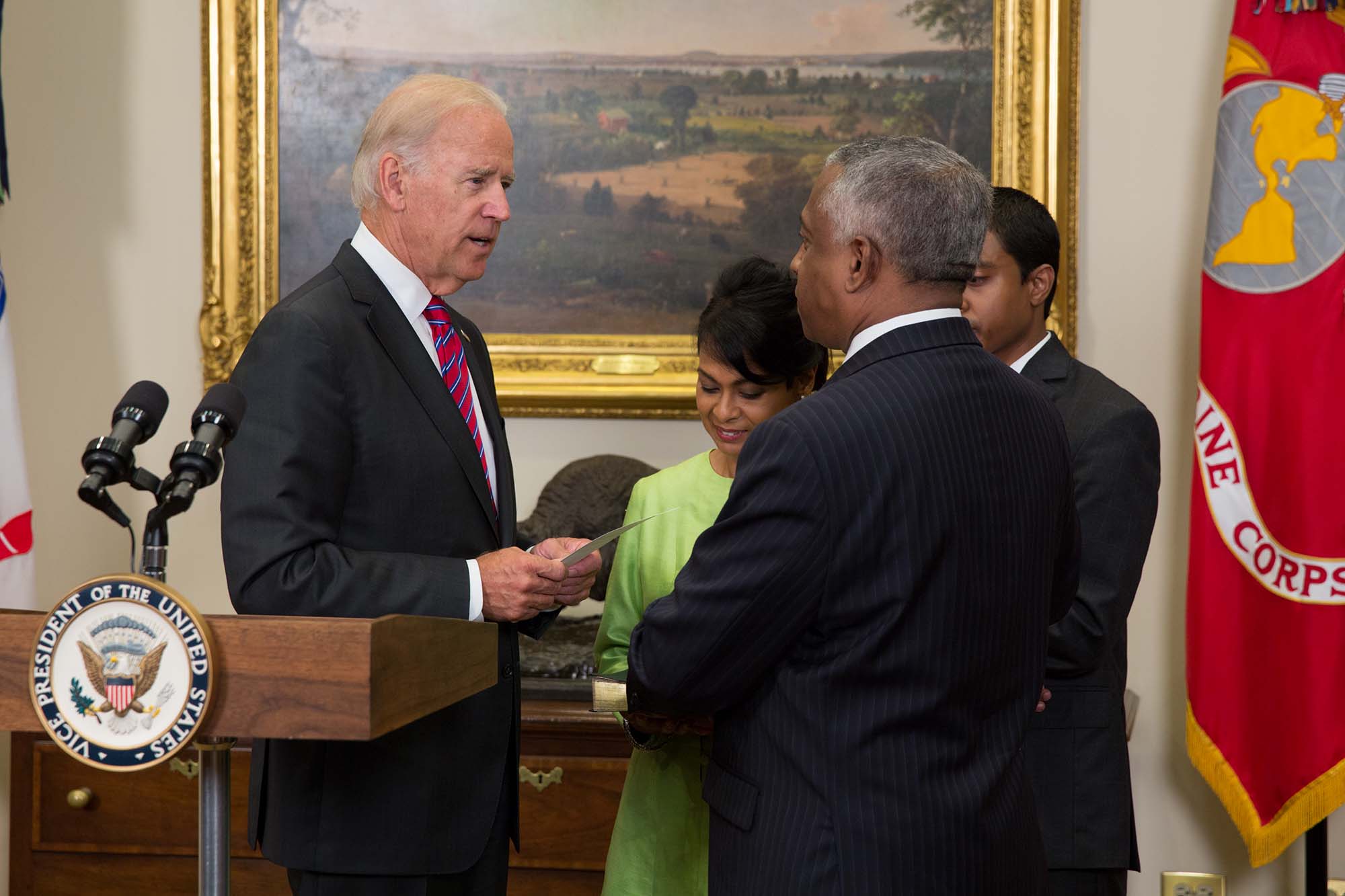 Vice President Joe Biden ceremonially swears in Todd Jones as Director of the Bureau of Alcohol, Tobacco, Firearms and Explosives