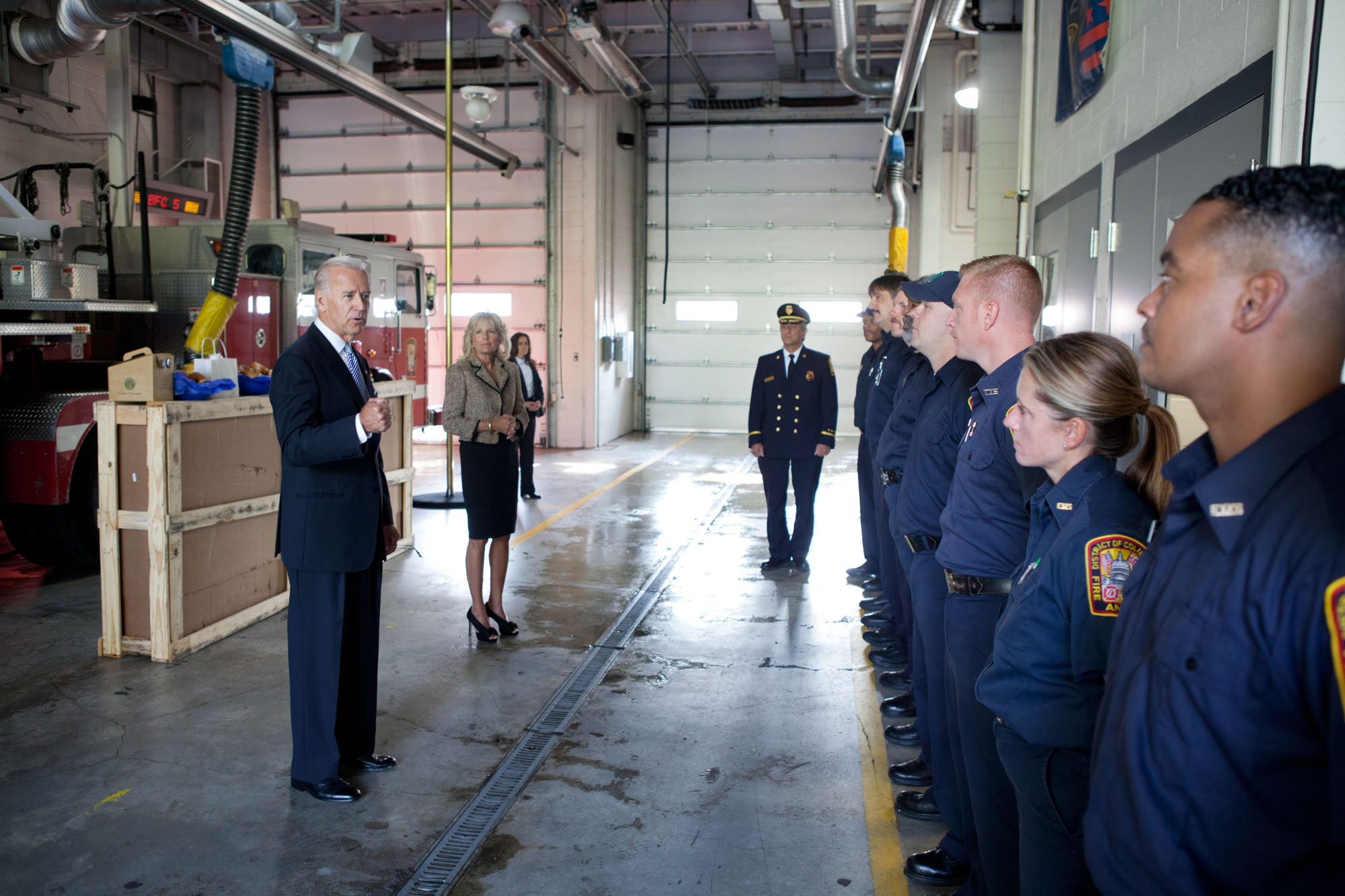 Vice President Joe Biden and Dr. Jill Biden thank DC firefighters on 9/11