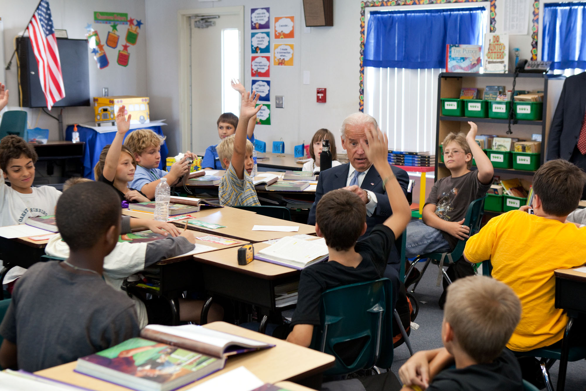 Vice President Joe Biden Visits Mrs. Keene's 5th Grade Classroom and Takes Questions from Students, at Oakstead Elementary School