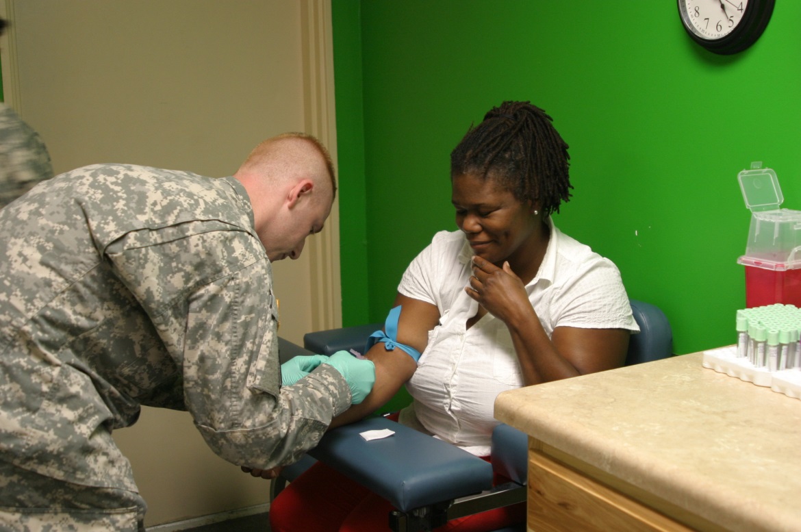 Sergeant Alexander Benton, of the 7214th MSU Troop Medical Clinic Detachment 