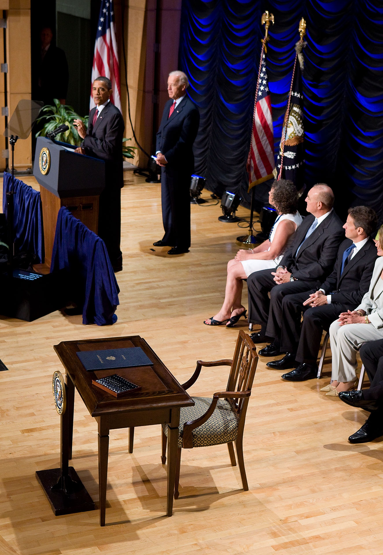 President Barack Obama, with Vice President Joe Biden, Delivers Remarks Before Signing the Dodd-Frank Wall Street Reform and Consumer Protection Act