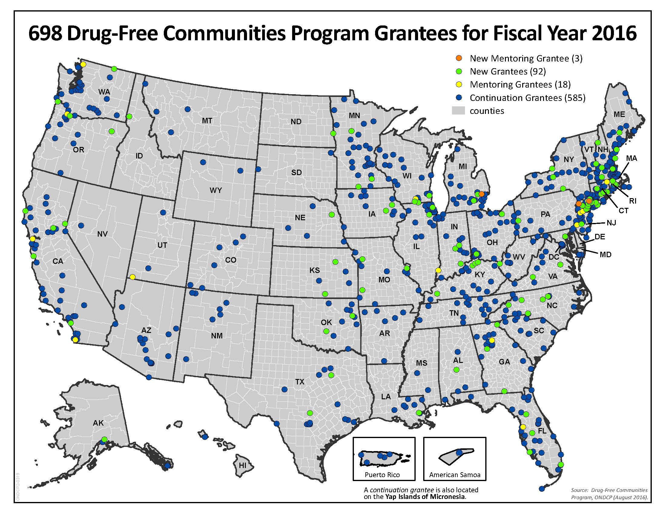 FY 2016 Grantees Map