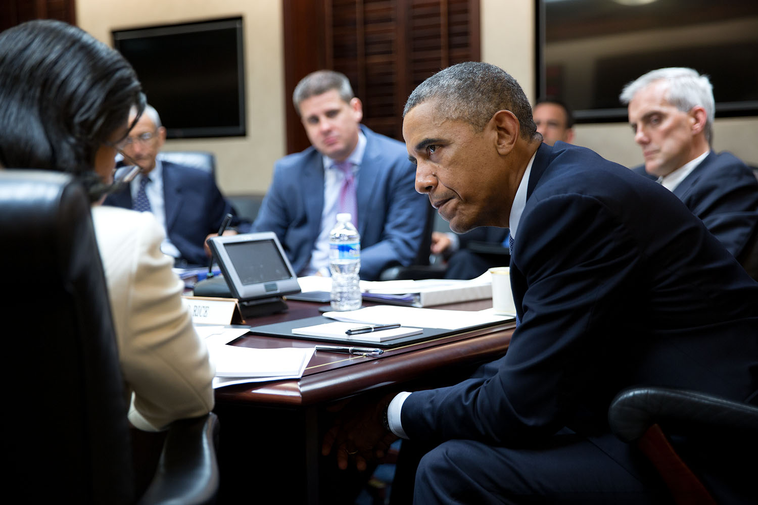 President Obama and Ambassador Susan Rice in the Situation Room