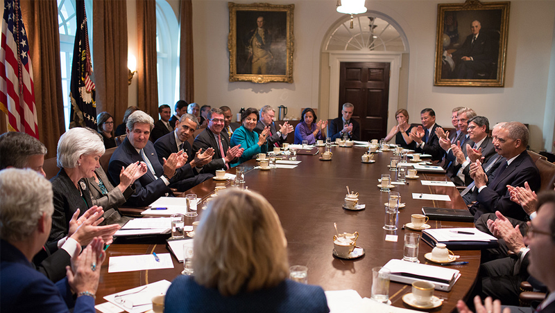 President Obama leads a Cabinet meeting in the Cabinet room