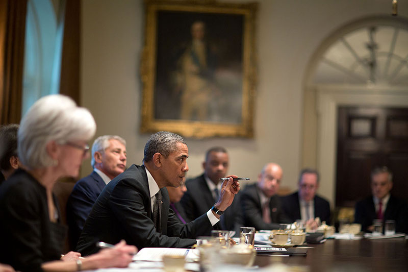 President Obama presides over his Cabinet.