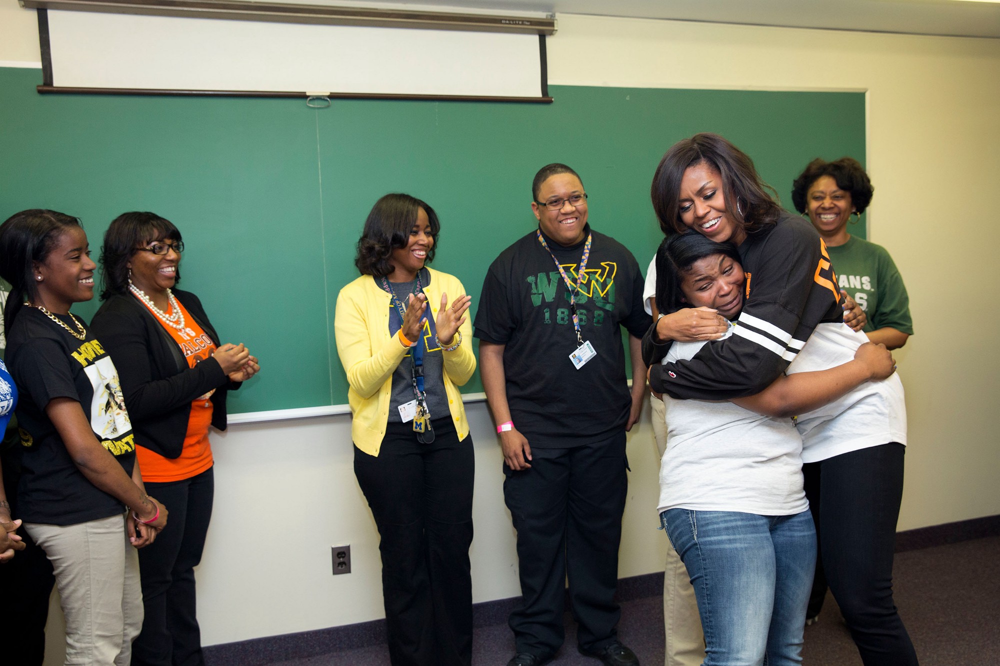 May 1, 2015. At Wayne State University in Detroit, Mich. (Official White House Photo by Amanda Lucidon)