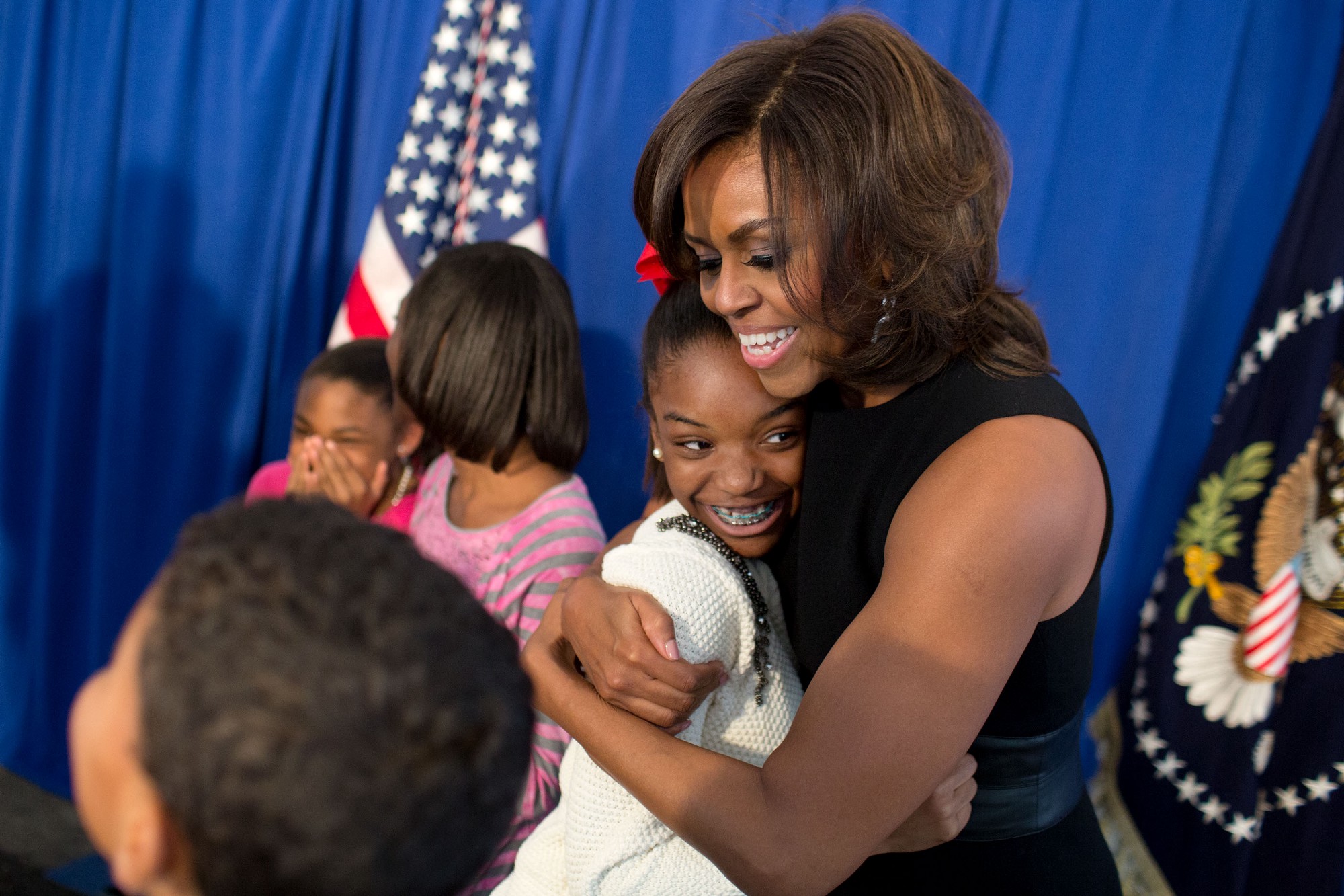 March 7, 2015. Greeting family members in Selma, Ala., prior to an event to commemorate the 50th Anniversary of Bloody Sunday. (Official White House Photo by Pete Souza)