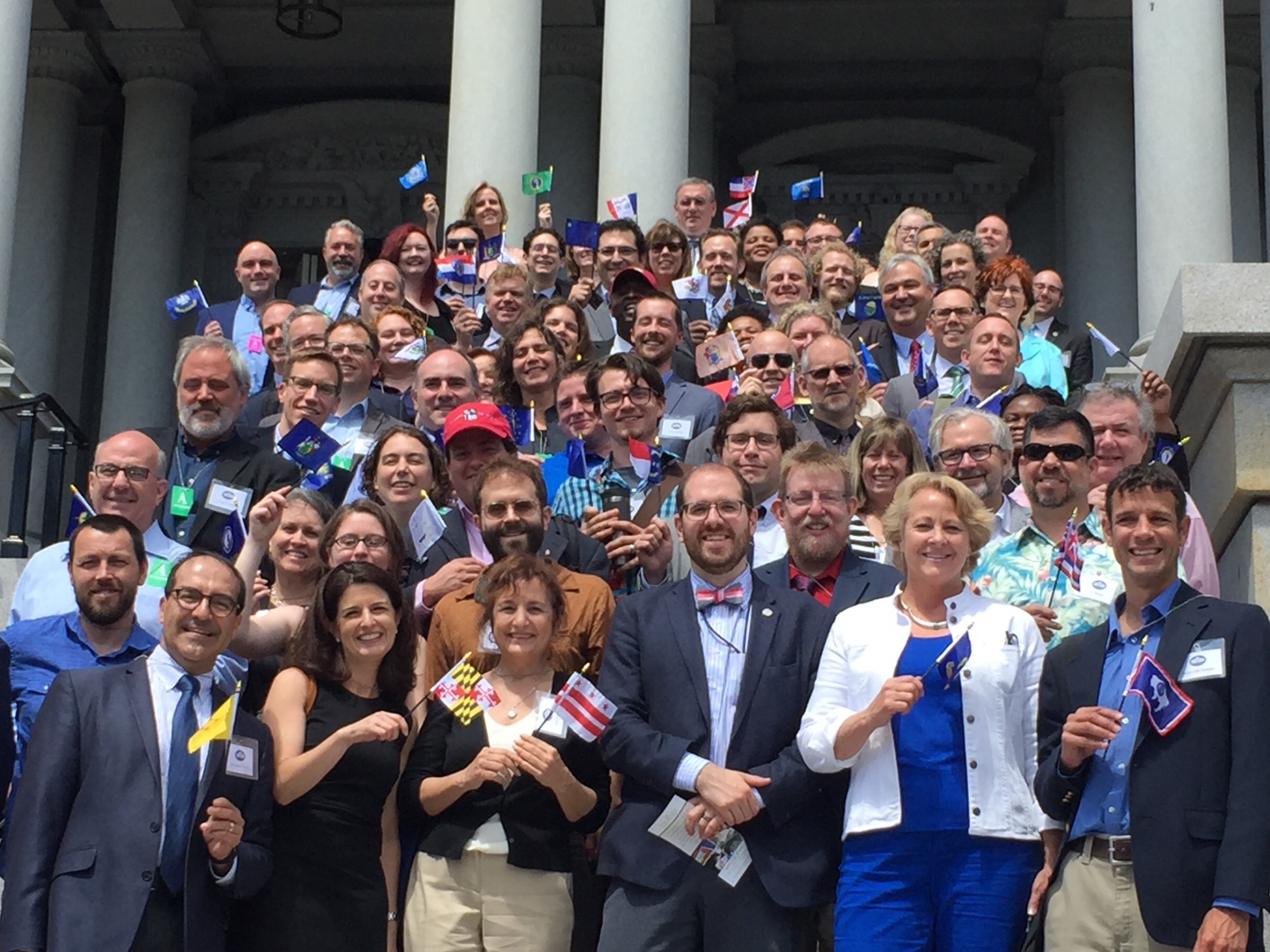 Senior Advisor for Making Andrew Coy (center front) with maker ambassadors from all 50 states (Photo Credit: Seth Andrew)