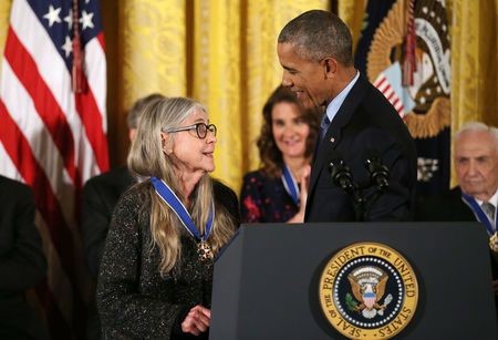 Computer scientist Margaret Hamilton, who wrote the on-board flight software for the NASA Apollo space mission, receives the Medal of Freedom from President Obama.