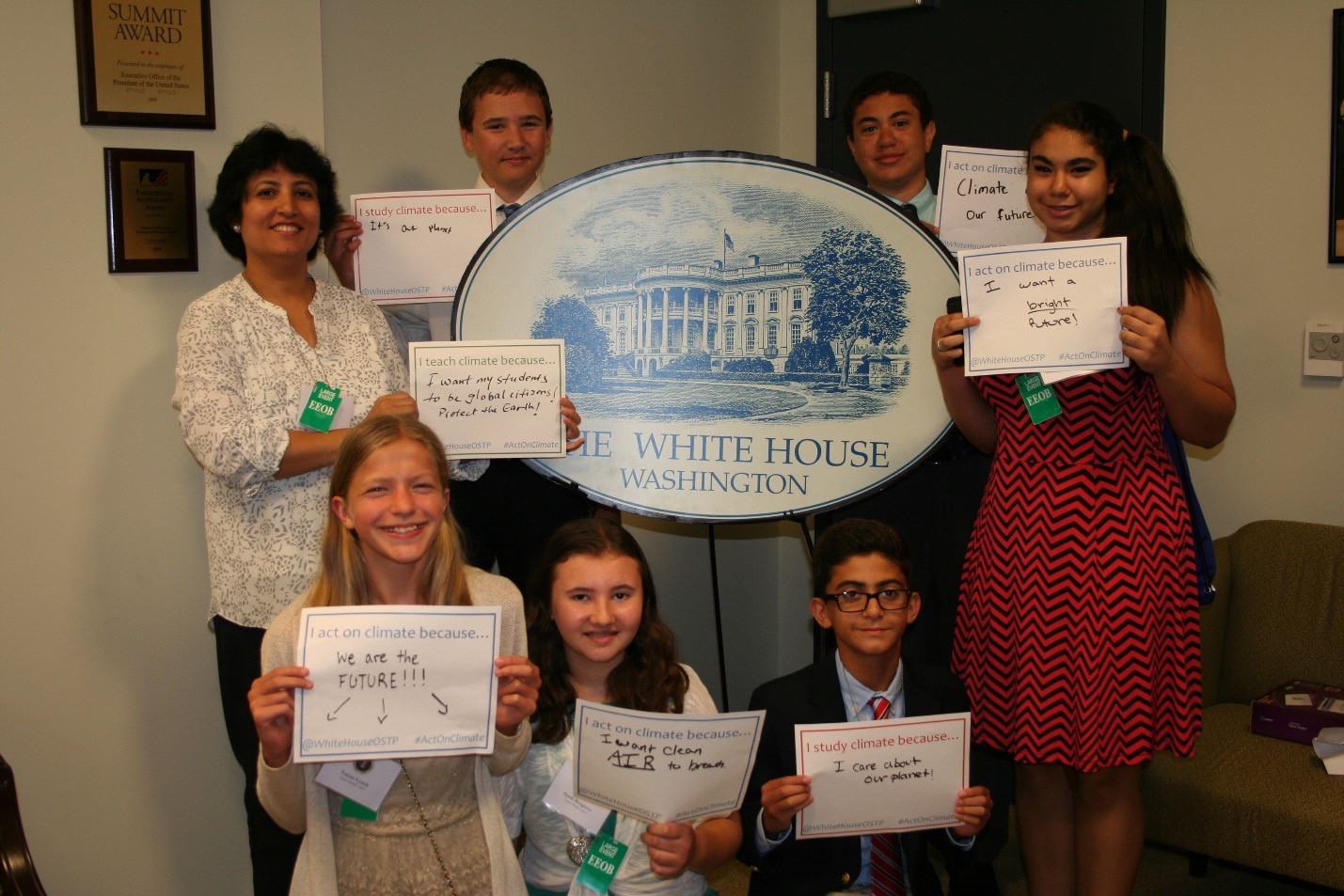 Students (and a teacher!) at OSTP’s “Back-to-School Climate Education Event” in August 2015.