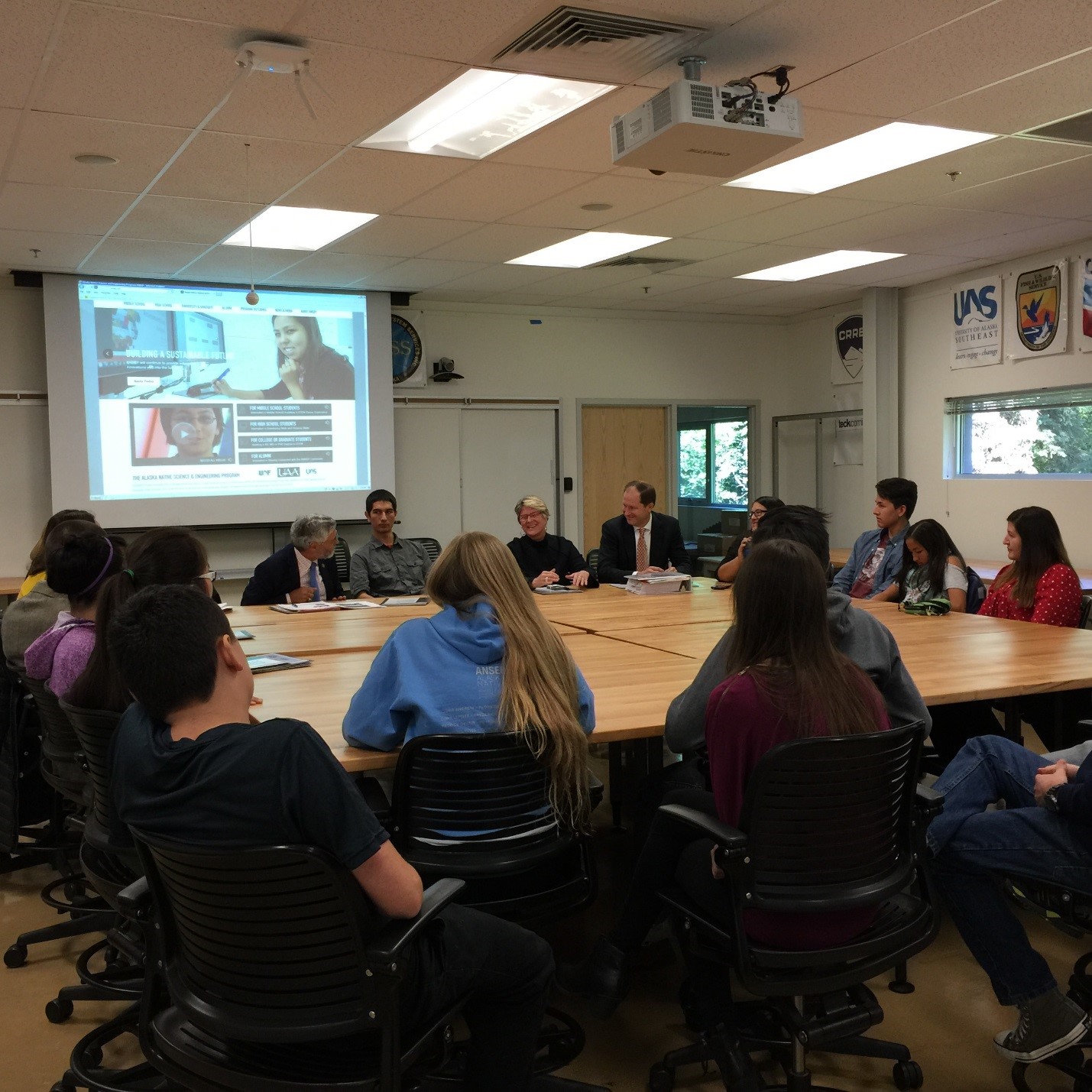 Meeting with students in the Alaska Native Science and Engineering Program (ANSEP)