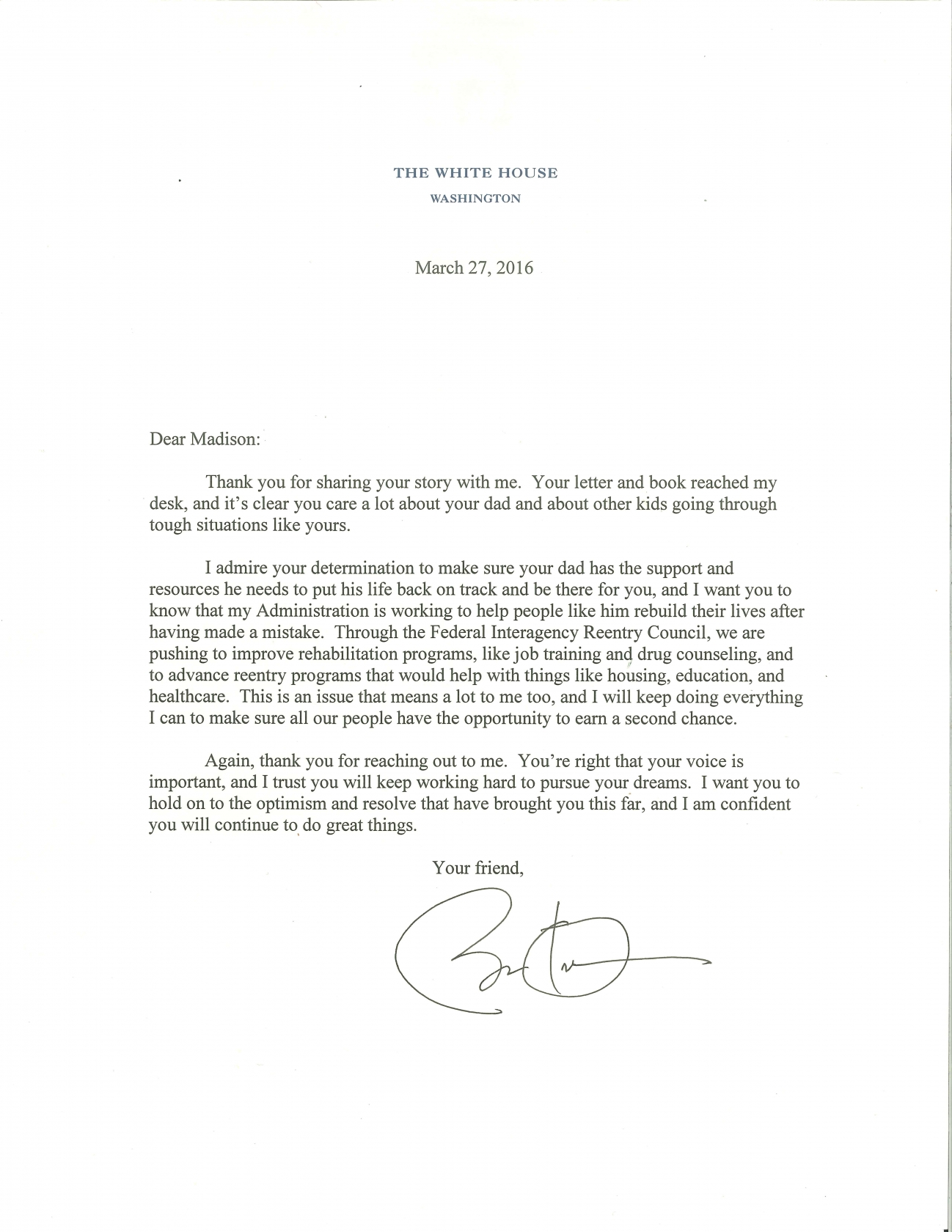 President Obama's Response to Madison