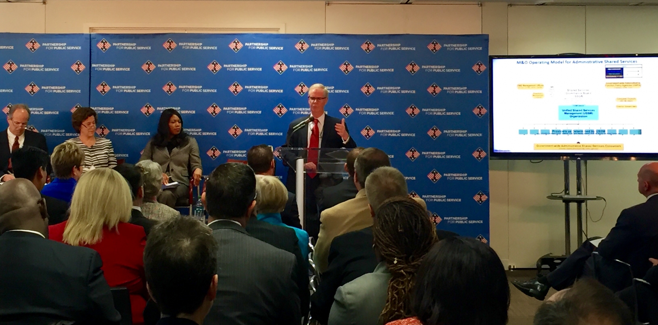 David Mader , speaks at the Partnership for Public Service on 10/22/15.