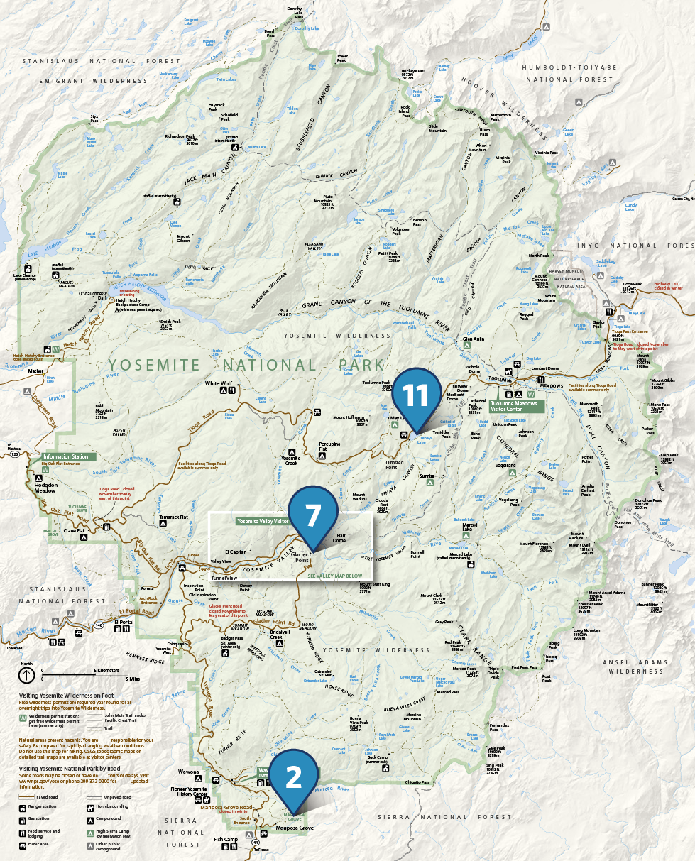 Yosemite National Park map