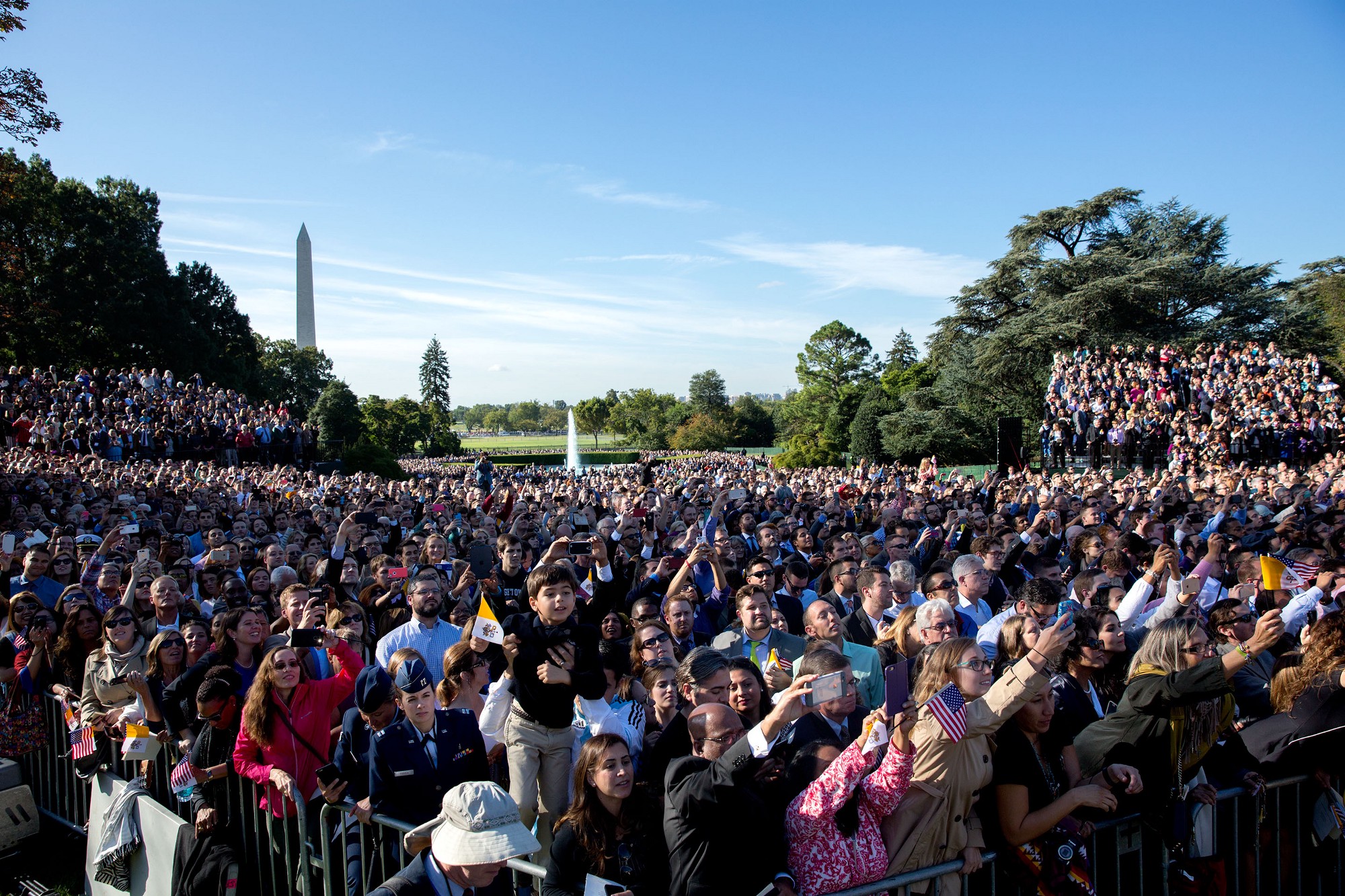 Guests watch and take photos. (Official White House Photo by Amanda Lucidon)