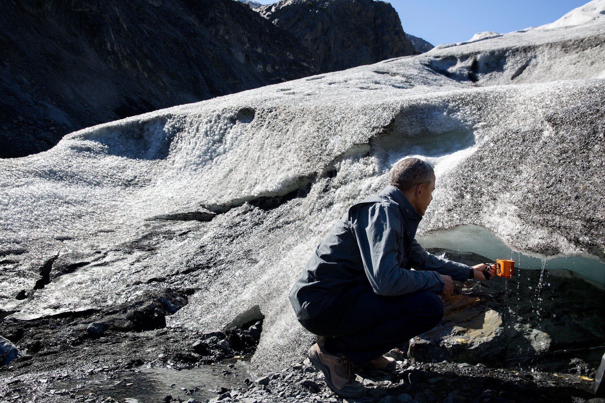 President Obama at Mendenhall Glacier